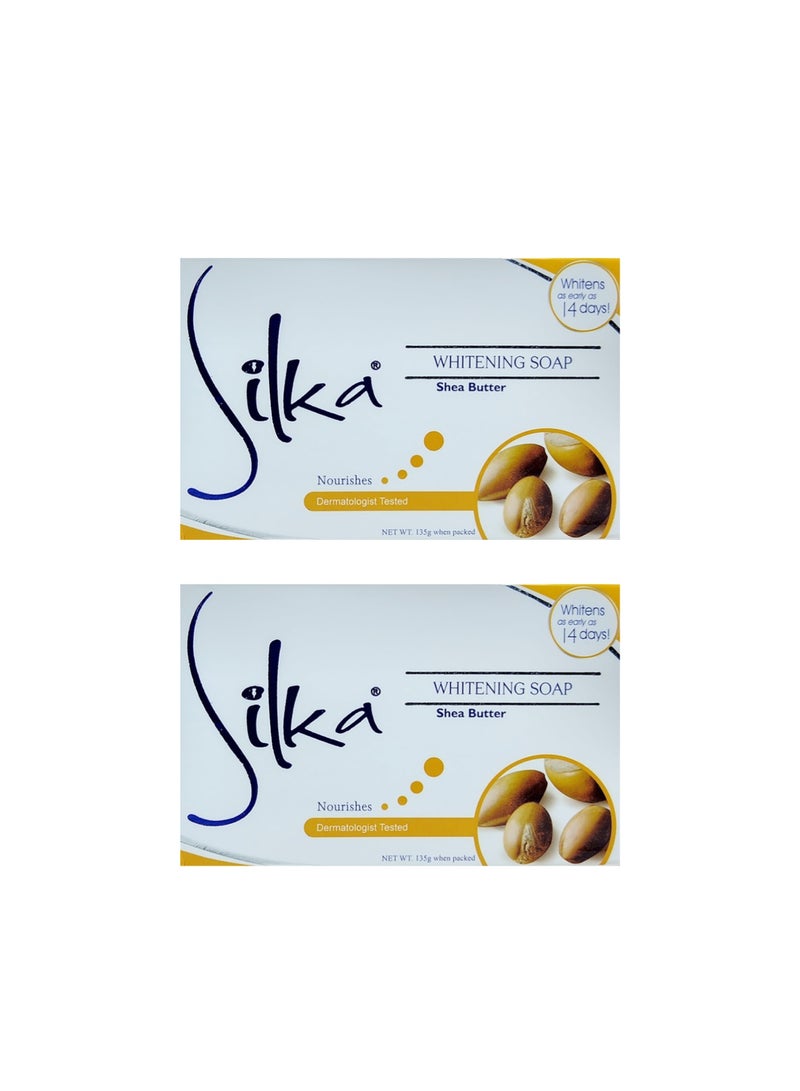 Silka 2 Piece Whitening Soap Shea Butter 135gm - Image 1